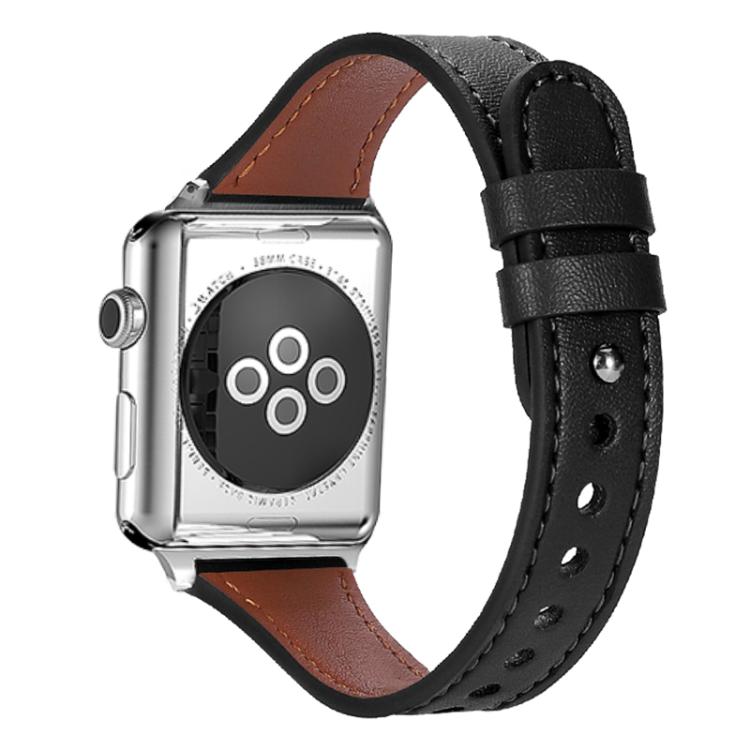 Cinturino per orologio xDfind in vera pelle con doppio anello e rivetto singolo., For Apple Watch 42 / 44 / 45 / 46 / 49mm, For Apple Watch 38 / 40 / 41 / S10 42mm