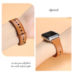 Cinturino per orologio xDfind in vera pelle con doppio anello e rivetto singolo., For Apple Watch 42 / 44 / 45 / 46 / 49mm, For Apple Watch 38 / 40 / 41 / S10 42mm
