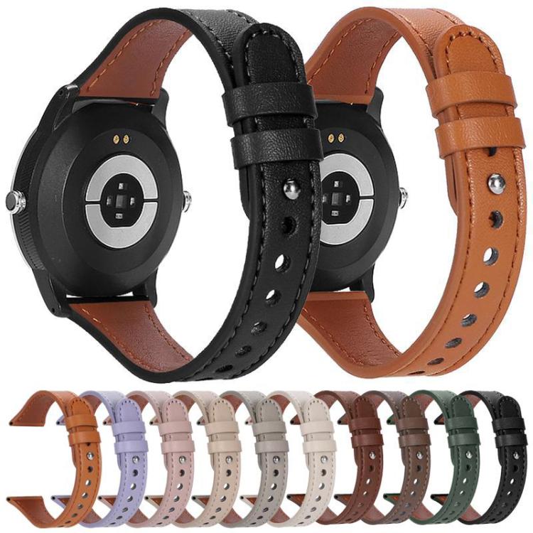Cinturino per orologio xDfind in vera pelle con doppio anello e rivetto singolo., 20mm, 22mm