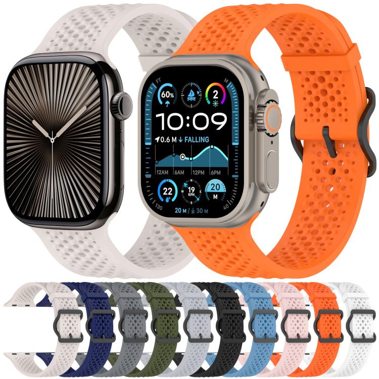 Cinturino per orologio in silicone traspirante xDfind, For Apple Watch 42 / 44 / 45 / 46 / 49mm, For Apple Watch 38 / 40 / 41 / S10 42mm