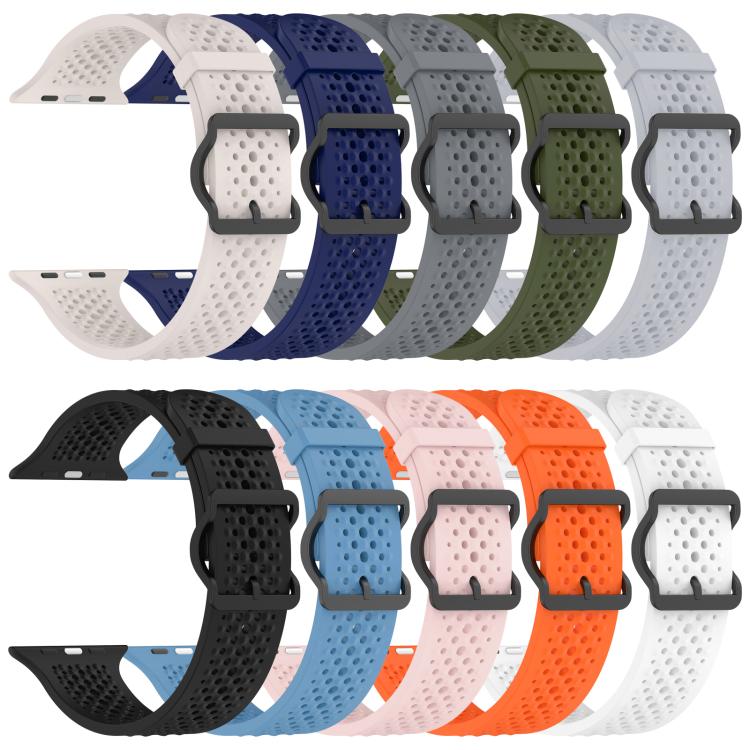 Cinturino per orologio in silicone traspirante xDfind, For Apple Watch 42 / 44 / 45 / 46 / 49mm, For Apple Watch 38 / 40 / 41 / S10 42mm