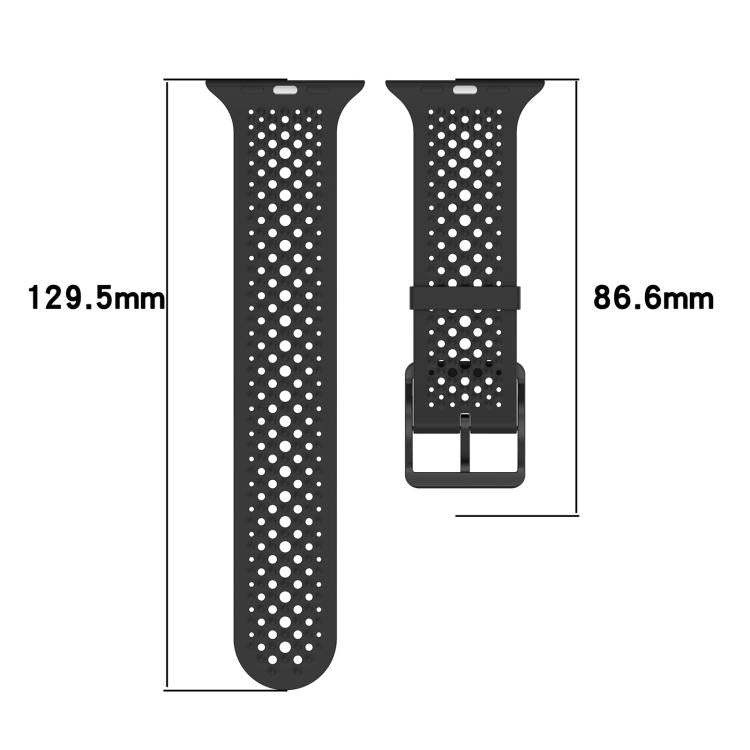 Cinturino per orologio in silicone traspirante xDfind, For Apple Watch 42 / 44 / 45 / 46 / 49mm, For Apple Watch 38 / 40 / 41 / S10 42mm