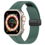 Cinturino per orologio in silicone nero con fibbia pieghevole e scanalatura piatta xDfind, For Apple Watch 42 / 44 / 45 / 46 / 49mm, For Apple Watch 38 / 40 / 41 / S10 42mm