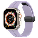 Cinturino per orologio in silicone nero con fibbia pieghevole e scanalatura piatta xDfind, For Apple Watch 42 / 44 / 45 / 46 / 49mm, For Apple Watch 38 / 40 / 41 / S10 42mm