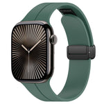 Cinturino per orologio in silicone nero con fibbia pieghevole e scanalatura piatta xDfind, For Apple Watch 42 / 44 / 45 / 46 / 49mm, For Apple Watch 38 / 40 / 41 / S10 42mm