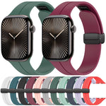 Cinturino per orologio in silicone nero con fibbia pieghevole e scanalatura piatta xDfind, For Apple Watch 42 / 44 / 45 / 46 / 49mm, For Apple Watch 38 / 40 / 41 / S10 42mm