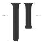 Cinturino per orologio in silicone nero con fibbia pieghevole e scanalatura piatta xDfind, For Apple Watch 42 / 44 / 45 / 46 / 49mm, For Apple Watch 38 / 40 / 41 / S10 42mm