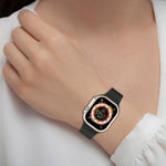 Cinturino per orologio in silicone nero con fibbia pieghevole e scanalatura piatta xDfind, For Apple Watch 42 / 44 / 45 / 46 / 49mm, For Apple Watch 38 / 40 / 41 / S10 42mm