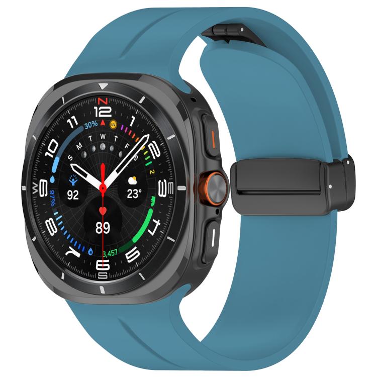 Cinturino per orologio in silicone nero con fibbia pieghevole e scanalatura piatta xDfind, For Samsung Galaxy Watch Ultra / Ultra 2025, For Samsung Galaxy Watch8 / 8 Classic, For Samsung Galaxy Watch 7 / 6 / 5 / FE