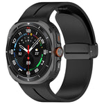 Cinturino per orologio in silicone nero con fibbia pieghevole e scanalatura piatta xDfind, For Samsung Galaxy Watch Ultra / Ultra 2025, For Samsung Galaxy Watch8 / 8 Classic, For Samsung Galaxy Watch 7 / 6 / 5 / FE