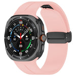Cinturino per orologio in silicone nero con fibbia pieghevole e scanalatura piatta xDfind, For Samsung Galaxy Watch Ultra / Ultra 2025, For Samsung Galaxy Watch8 / 8 Classic, For Samsung Galaxy Watch 7 / 6 / 5 / FE