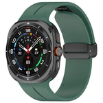 Cinturino per orologio in silicone nero con fibbia pieghevole e scanalatura piatta xDfind, For Samsung Galaxy Watch Ultra / Ultra 2025, For Samsung Galaxy Watch8 / 8 Classic, For Samsung Galaxy Watch 7 / 6 / 5 / FE