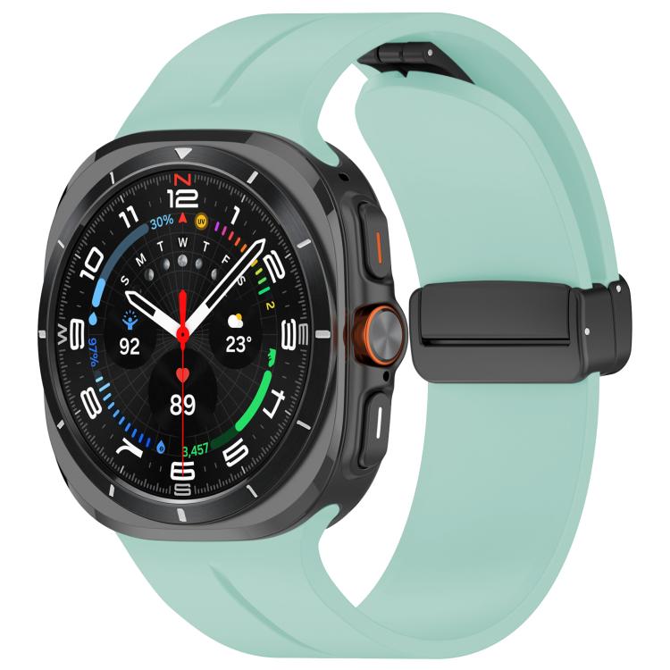 Cinturino per orologio in silicone nero con fibbia pieghevole e scanalatura piatta xDfind, For Samsung Galaxy Watch Ultra / Ultra 2025, For Samsung Galaxy Watch8 / 8 Classic, For Samsung Galaxy Watch 7 / 6 / 5 / FE