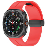 Cinturino per orologio in silicone nero con fibbia pieghevole e scanalatura piatta xDfind, For Samsung Galaxy Watch Ultra / Ultra 2025, For Samsung Galaxy Watch8 / 8 Classic, For Samsung Galaxy Watch 7 / 6 / 5 / FE