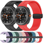 Cinturino per orologio in silicone nero con fibbia pieghevole e scanalatura piatta xDfind, For Samsung Galaxy Watch Ultra / Ultra 2025, For Samsung Galaxy Watch8 / 8 Classic, For Samsung Galaxy Watch 7 / 6 / 5 / FE