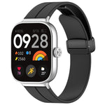 Cinturino per orologio in silicone nero con fibbia pieghevole e scanalatura piatta xDfind, For Xiaomi Band 10 Pro / 9 Pro / Redmi Watch 6, For Redmi Watch 3 Active / Watch 3 Lite