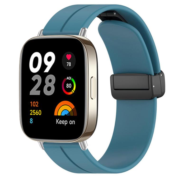 Cinturino per orologio in silicone nero con fibbia pieghevole e scanalatura piatta xDfind, For Redmi Watch 3