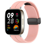 Cinturino per orologio in silicone nero con fibbia pieghevole e scanalatura piatta xDfind, For Redmi Watch 3