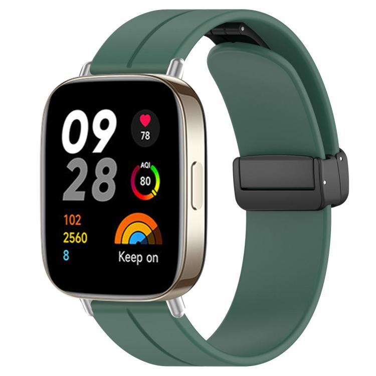 Cinturino per orologio in silicone nero con fibbia pieghevole e scanalatura piatta xDfind, For Redmi Watch 3