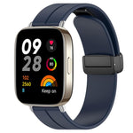 Cinturino per orologio in silicone nero con fibbia pieghevole e scanalatura piatta xDfind, For Redmi Watch 3