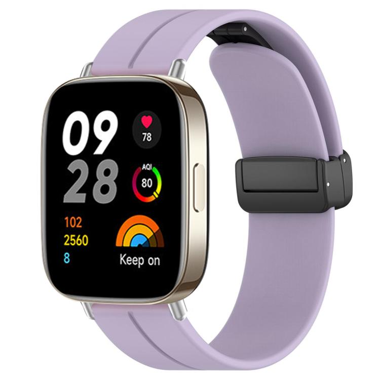 Cinturino per orologio in silicone nero con fibbia pieghevole e scanalatura piatta xDfind, For Redmi Watch 3