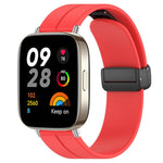 Cinturino per orologio in silicone nero con fibbia pieghevole e scanalatura piatta xDfind, For Redmi Watch 3