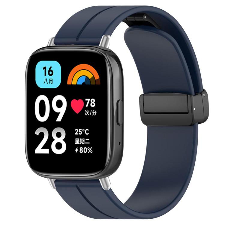 Cinturino per orologio in silicone nero con fibbia pieghevole e scanalatura piatta xDfind, For Xiaomi Band 10 Pro / 9 Pro / Redmi Watch 6, For Redmi Watch 3 Active / Watch 3 Lite