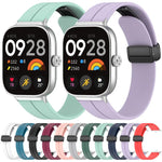 Cinturino per orologio in silicone nero con fibbia pieghevole e scanalatura piatta xDfind, For Redmi Watch 3