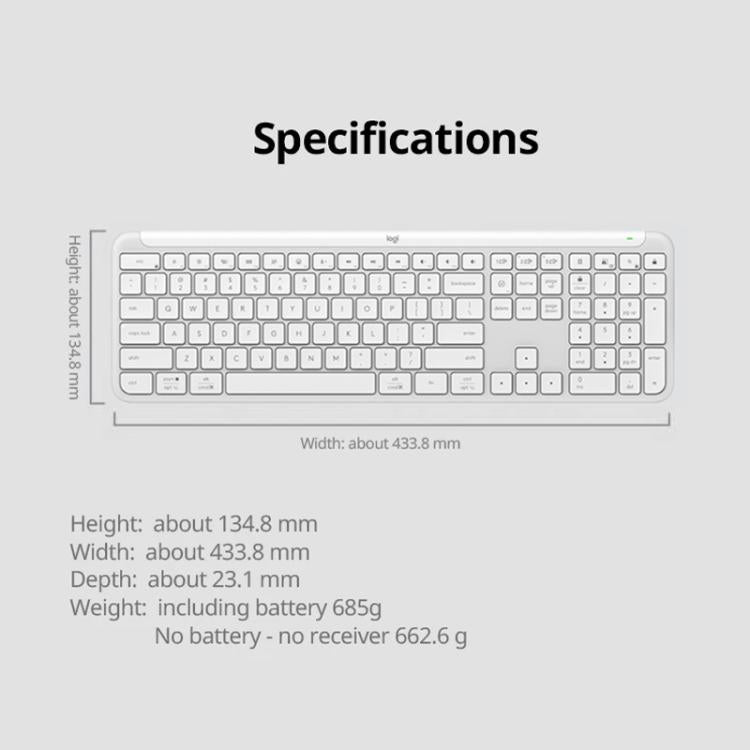 Logitech K950 Slim Silent Wireless Bluetooth Keyboard, K950