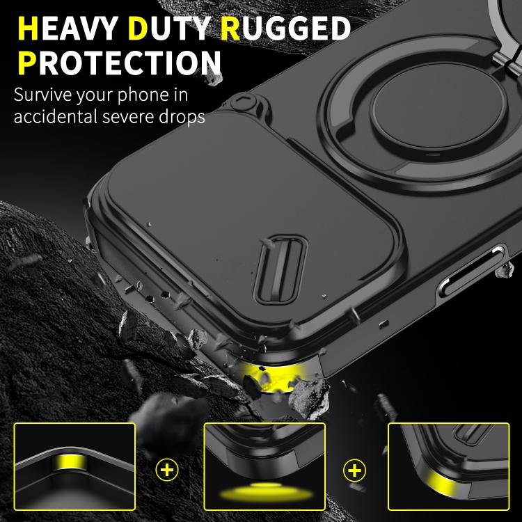 Custodia per telefono con anello scorrevole per fotocamera, For iPhone 17 Pro Max, For iPhone 17 Pro, For iPhone 17