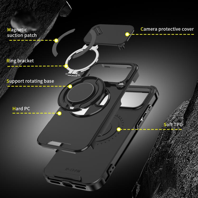 Custodia per telefono con anello scorrevole per fotocamera, For iPhone 17 Pro Max, For iPhone 17 Pro, For iPhone 17