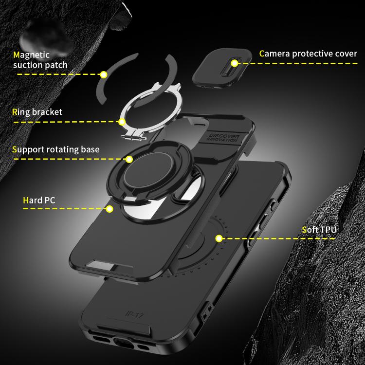 Custodia per telefono con anello scorrevole per fotocamera, For iPhone 18, For iPhone 18 Pro, For iPhone 18 Pro Max