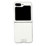 Custodia per telefono pieghevole con bordo argentato e motivo coccodrillo., For Galaxy Z Flip8 5G, For Samsung Galaxy Z Flip7 FE / Flip6, For Samsung Galaxy Z Flip7 5G, For Samsung Galaxy Z Flip5 5G, For Samsung Galaxy Z Flip4 5G