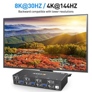 KCEVE KC-KVM302DP USB 3.0 Dual Monitor 8K 30Hz KVM Switch, US Plug, EU Plug, UK Plug, AU Plug