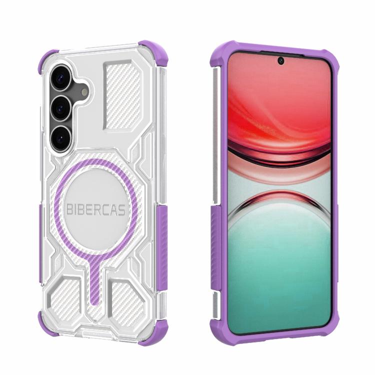 BIBERCAS Custodia per telefono antiurto con airbag, serie di colori trasparenti, MagSafe Air Bag., For Samsung Galaxy S25 5G, For Samsung Galaxy S25 Ultra 5G