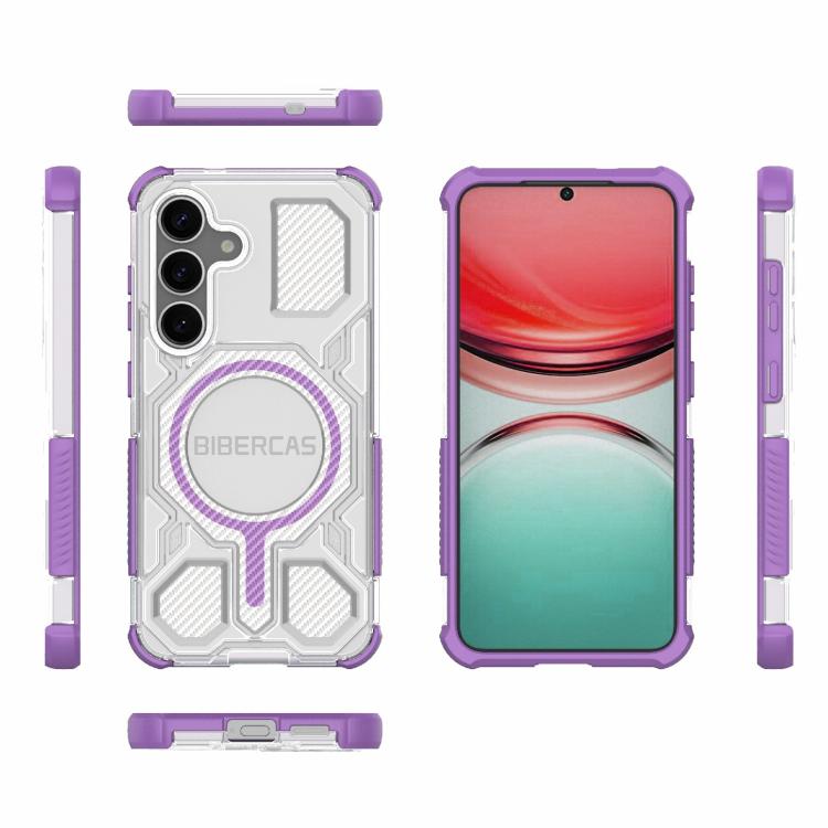 BIBERCAS Custodia per telefono antiurto con airbag, serie di colori trasparenti, MagSafe Air Bag., For Samsung Galaxy S25 5G, For Samsung Galaxy S25 Ultra 5G