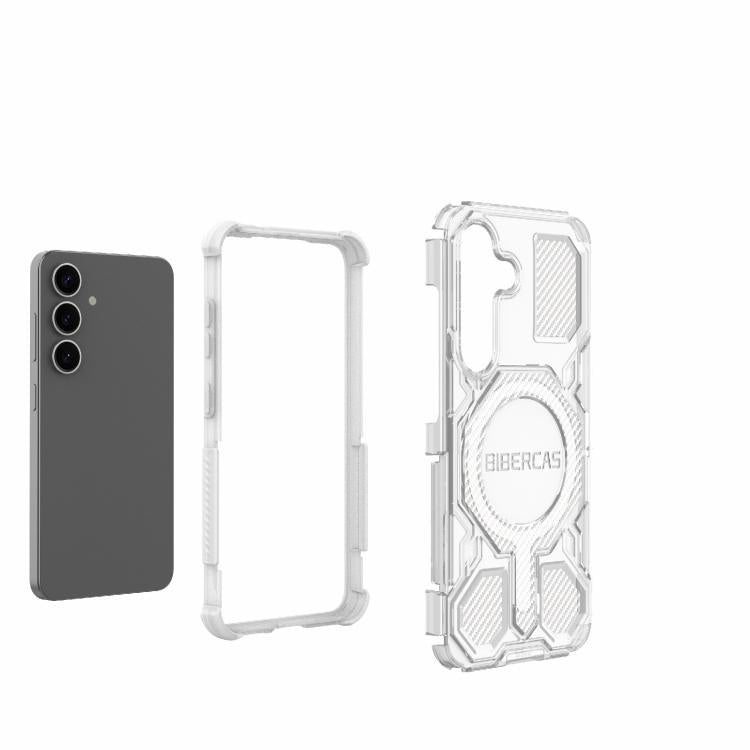 BIBERCAS Custodia per telefono antiurto con airbag, serie di colori trasparenti, MagSafe Air Bag., For Samsung Galaxy S25 5G, For Samsung Galaxy S25 Ultra 5G