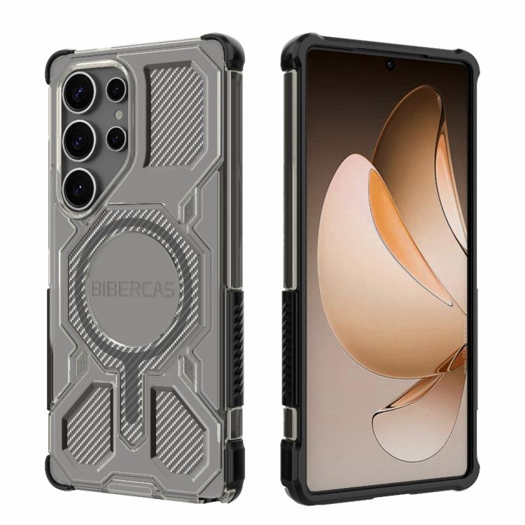 BIBERCAS Custodia per telefono antiurto con airbag, serie di colori trasparenti, MagSafe Air Bag., For Samsung Galaxy S25 5G, For Samsung Galaxy S25 Ultra 5G