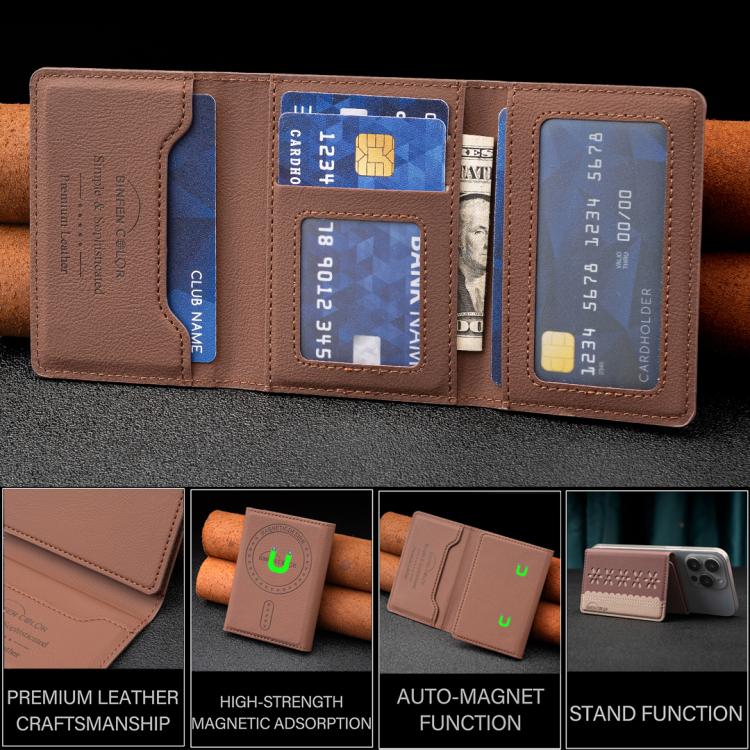 BFK25 BINFEN Portafoglio in pelle con custodia magnetica Magsafe a fiori colorati