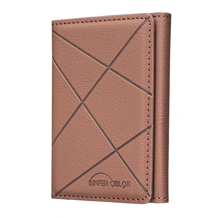 Portafoglio in pelle con chiusura magnetica Magsafe e motivo a rombi in rilievo BFK24
