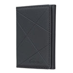 Portafoglio in pelle con chiusura magnetica Magsafe e motivo a rombi in rilievo BFK24