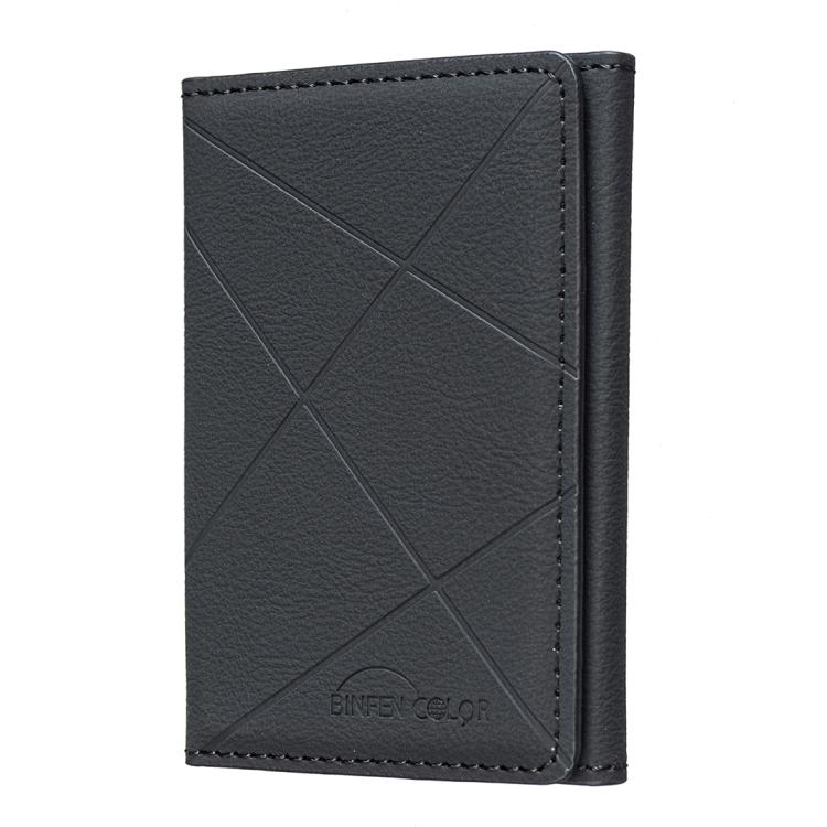 Portafoglio in pelle con chiusura magnetica Magsafe e motivo a rombi in rilievo BFK24