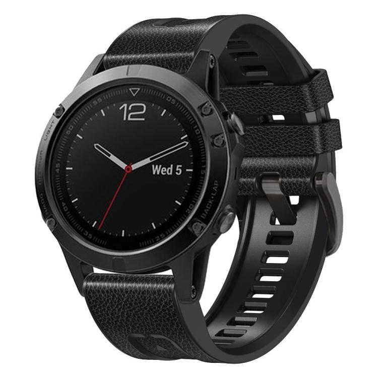 Cinturino per orologio xDfind in silicone effetto pelle con sgancio rapido, For Garmin 26mm, For Garmin 22mm