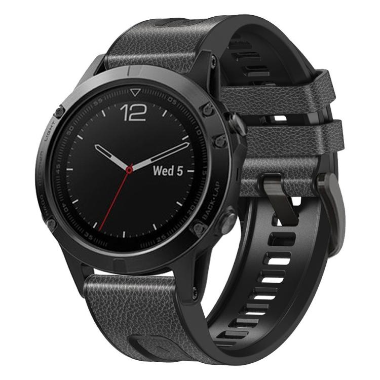 Cinturino per orologio xDfind in silicone effetto pelle con sgancio rapido, For Garmin 26mm, For Garmin 22mm
