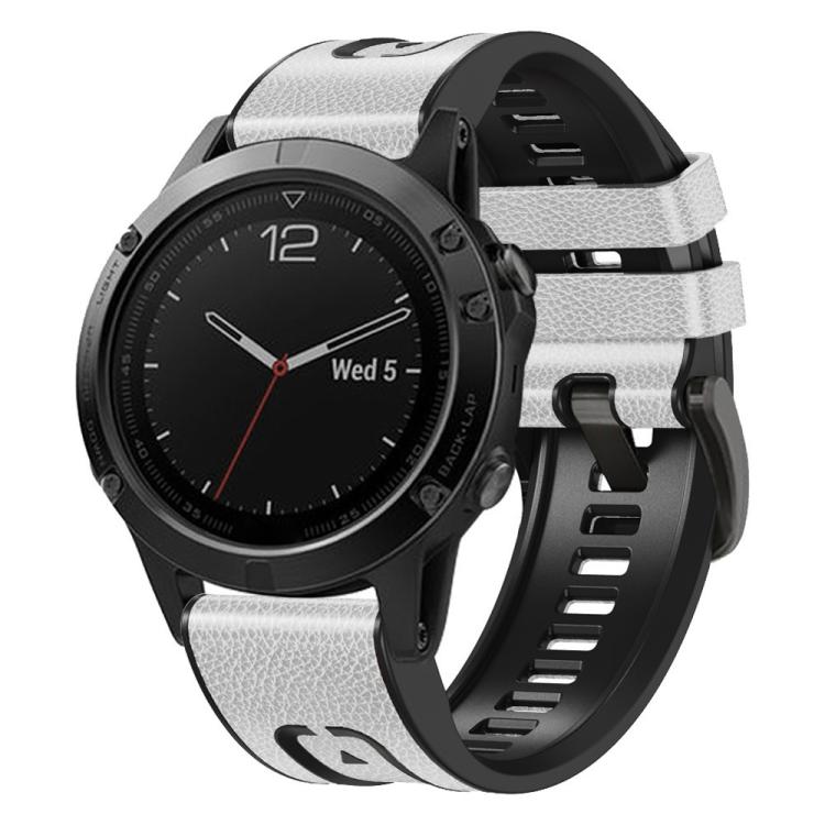 Cinturino per orologio xDfind in silicone effetto pelle con sgancio rapido, For Garmin 26mm, For Garmin 22mm
