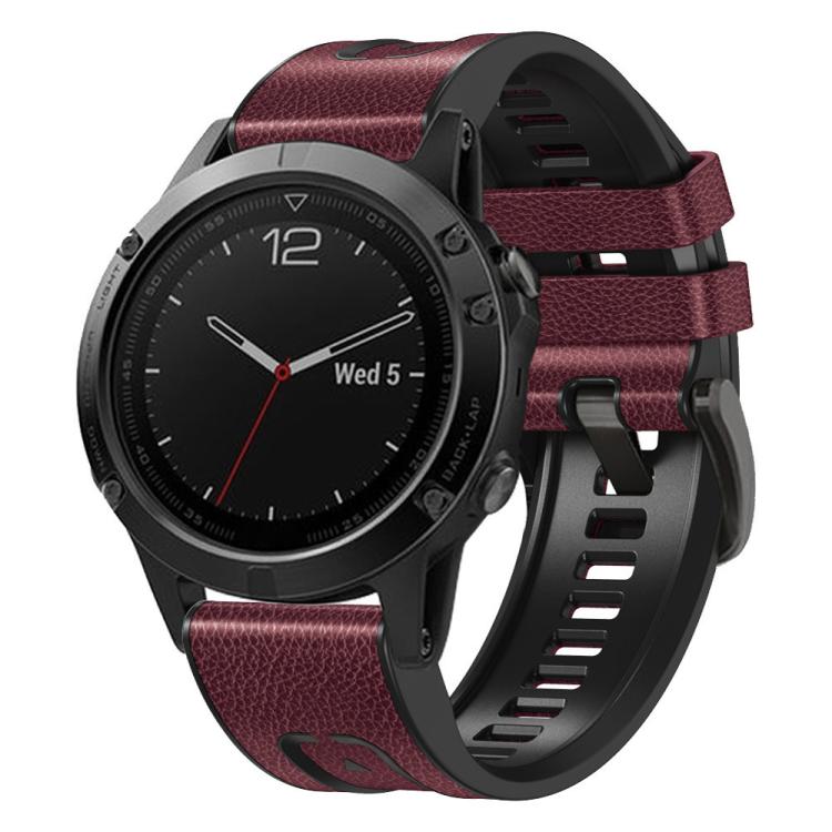 Cinturino per orologio xDfind in silicone effetto pelle con sgancio rapido, For Garmin 26mm, For Garmin 22mm