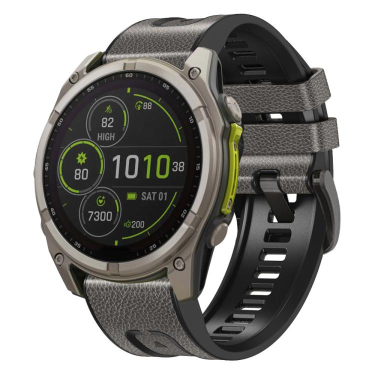 Cinturino per orologio xDfind in silicone effetto pelle con sgancio rapido, For Garmin 26mm, For Garmin 22mm