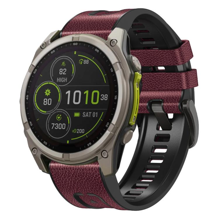 Cinturino per orologio xDfind in silicone effetto pelle con sgancio rapido, For Garmin 26mm, For Garmin 22mm