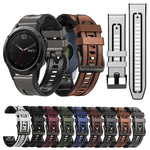 Cinturino per orologio xDfind in silicone effetto pelle con sgancio rapido, For Garmin 26mm, For Garmin 22mm