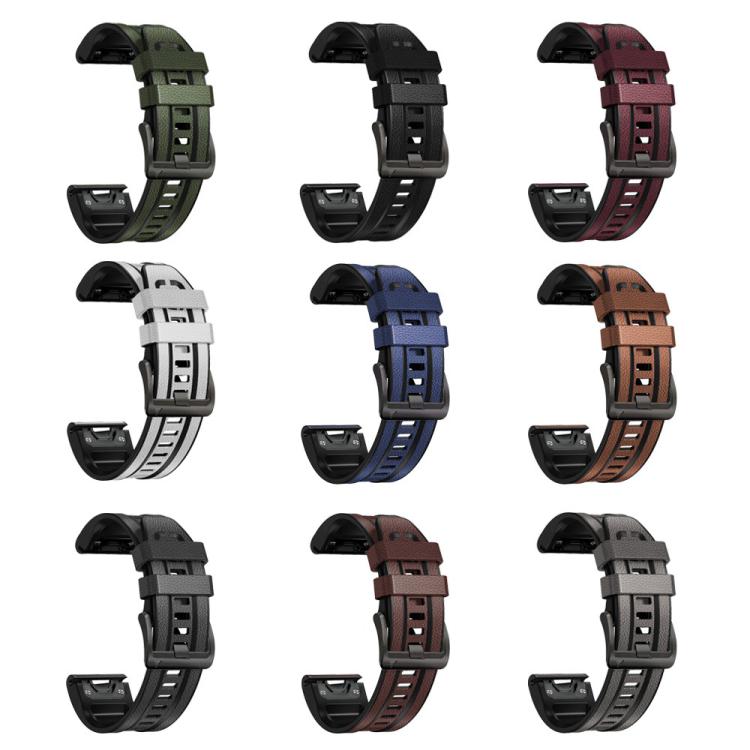 Cinturino per orologio xDfind in silicone effetto pelle con sgancio rapido, For Garmin 26mm, For Garmin 22mm